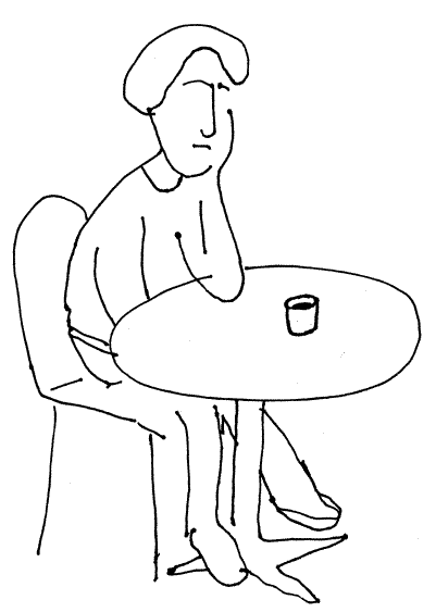 Guy at a table